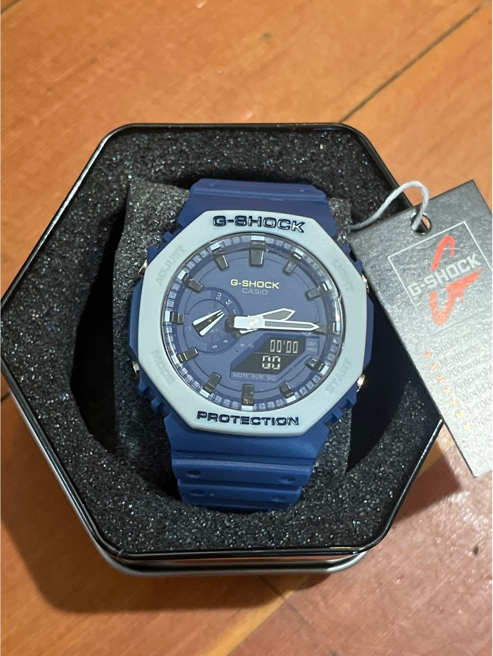 G-Shock Men's Blue Resin Strap Watch with Protective Case
